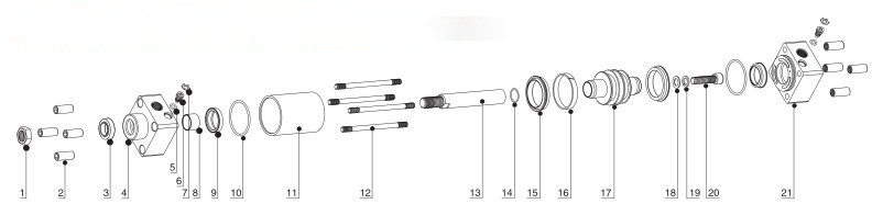 Pneumatisk standard sylindersett